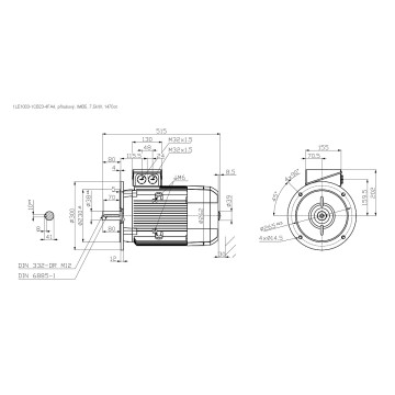 1LE1003-1CB23-4FB4 Electric motor with increased efficiency IE3 SIEMENS, thermistor, 7.5 kW, IMB5