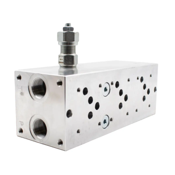 EA10-06-12-03-1-3-H Connecting aluminum cube with safety valve, 3x section NG10