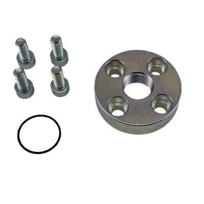 F2M straight flange with female thread G1/2", size 2, screw diameter 40 mm 4xM8x20