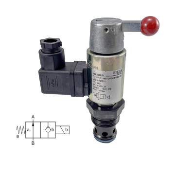 SVN222BE12PDH (D2) Seat valve, de-energized open with emergency control, 24 V DC, 100 l