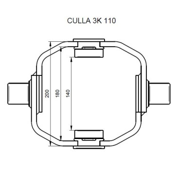 3K 110 cardan ring, cradle for telescopic cylinder K43271S, 03-K115