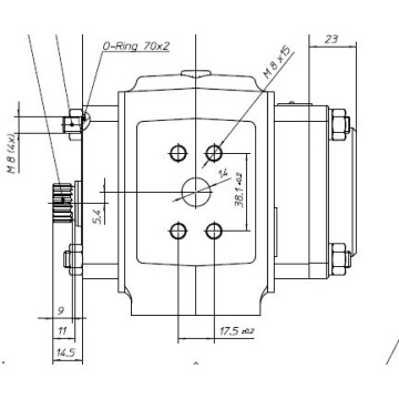 EIPH2-004RP33-1X Tandem Pump End Section, EIPH2-004, 4.1cc/rev, Right Hand
