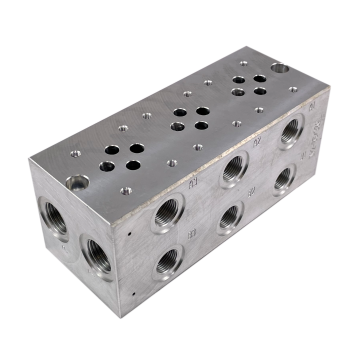 DR2-06/30AL aluminum connection cube, 3x sections, NG06, A,B G3/8", P,T G1/2"