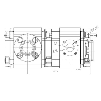 EIPS2-013RN34-1X+ EIPS2-022RD34-1X ECKERLE tandem pump, 13.3+21.8 ccm/U