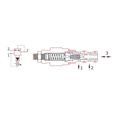 RLP 70/DN reduction valve cartridge FLUCOM, 160 l/min, 14 - 210 bar, minimum order 5 pcs