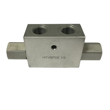 HY VBPDE 1/2 double hydraulic lock for pipes with internal threads G1/2", 70 l/min, 35 MPa